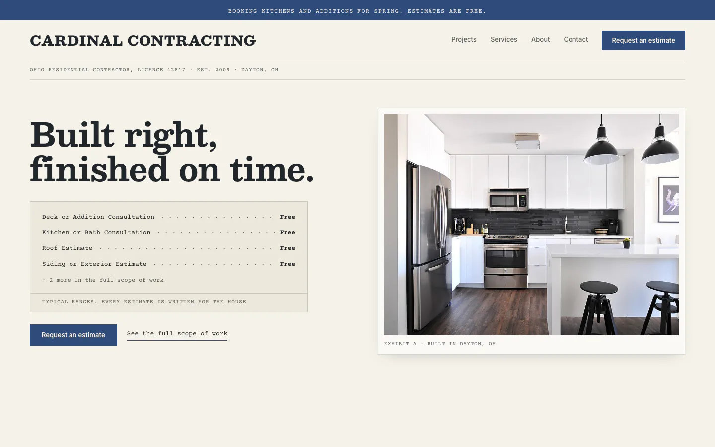 Cardinal Contracting, a demo contractor site